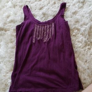 Size XS Old Navy purple tank with gold detail